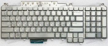 Keyboard Dell Inspiron 1700, 1710, 1720 серебристая с подсветкой, русифицированная (NSK-D8101, 0PM318)
