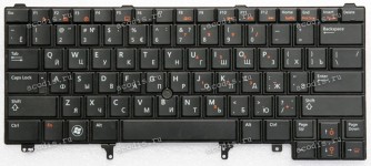 Keyboard Dell Latitude E6220, E6320, E6420 чёрная, матовая русифицированная, с подсветкой, трекпойнт (PK130FN2B06, V118925AS1, 0CW67D, 550114Q00)