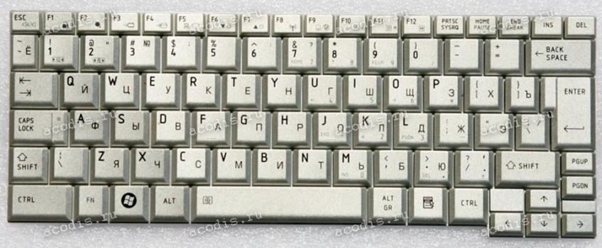 Keyboard Toshiba Portege R500, R501, R502 серебристая русифицированная (G83C000904RU)