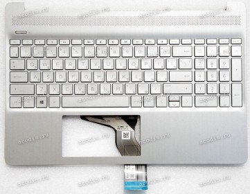 Keyboard HP 15-ef, 15-dy, 15-dw, 15s-eq, 15s-eq004ur, 15s-fq серебристая в серебристом топкейсе русифицированная (M17184-251, L60341-251, 0P5, HPM16M6, AE0P5700120, 4D0P5TSTP00, SP5CD11226Q, L63578-251, TFQ EA0P500601A, BRP4D0P5TSTP00) +Topcase