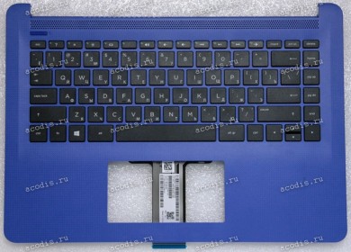 Keyboard HP Pavilion 14-BP, 14-BP066NA, 14T-BP чёрная в голубом топкейсе русифицированная (L00443-251, TFQ37G72TP403AKD384, EAG72003050, 3FG72TSTP10, 920961-251, CNYAE0P17003207380KVZ, HPM16L93SU-920) +Topcase original HP Top Cover Mnb W Kb Jtb Russ