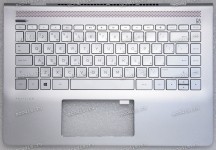 Keyboard HP Pavilion Pro 14-bf серебристая в серебристом топкейсе русифицированная (933314-251, AM22R000400, 71NFK132087, AM22R000310, 2B-AB216C200, PK1322R3A05) +Topcase original HP Top Cover Sgd W Kb Isk Tp Russ