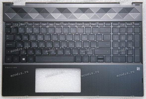 Keyboard HP Pavilion x360 15-cr, 15t-cr, 15-CR0081CL серебристая в серебристом топкейсе с подсветкой русифицированная (L20851-251, L22453-251, 46M.0EHCS.0096, 46M0EHCS0096, 8CG832000C, 4600EH0D0002, L12731-251, NSK-XN5BW, 9Z.NEZBW.50R, 490.0EH07.010R, ) +