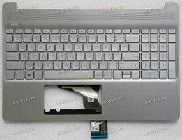 Keyboard HP 15-ef, 15-dy, 15-dw, 15s-eq, 15s-eq004ur, 15s-fq серебристая в серебристом топкейсе русифицированная (M17184-251, L60341-251, 0P5, HPM16M6, AE0P5700120, 4D0P5TSTP00, SP5CD11226Q, L63578-251, TFQ EA0P500601A, BRP4D0P5TSTP00)+Topcase HP TOP COVE