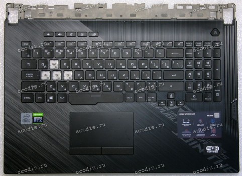 Keyboard Asus G712LV чёрный матовый, русифицированная (6051B1404101, 13NR03C1AP0101, 0KNR0-6813RU00)+Topcase