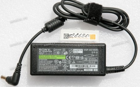 БП Sony - 16V 4A 65W 6.0x4.4mm с иглой (Fujitsu Siemens, Sony VAIO) VGP-AC16V8 (145855685, 1-458-556-85) original