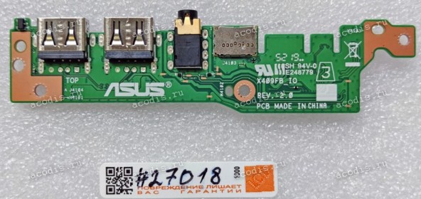 USB & Audio board Asus X409FB (p/n 90NB0MR0-R10010) REV:2.0