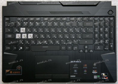 Keyboard Asus FA506IH, FX506II, FX506LH, FX506LI TUF Gaming F15 чёрная русифицированная (90NR03M1-R31RU0, 3BBKXTAJN00, CTC2020808PLAB15A1, CTC201013ASSB5A1, DQ60PLBLB36, 04060-01200000, AL203660G1045, AEBKX700010, 0KNR0-661VRU00, V191346AS1, JMO0KNR0-661V