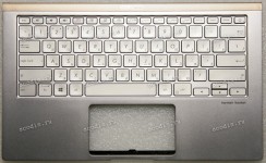 Keyboard Asus UX433FN-2S  серебристый металлик, русифицированная (90NB0JQ4-R31RU0, 13N1-60431, 9Z.NFKLN.1011) + Topcase