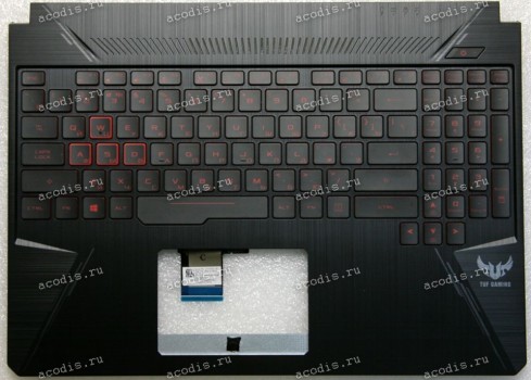 Keyboard Asus FX505GE-1C чёрный матовый, русифицированная  (90NR00S3-R32RU0, 13NR00S3AP0311, 13N1-5JA0A01,  13N1-5JA0701) + Topcase