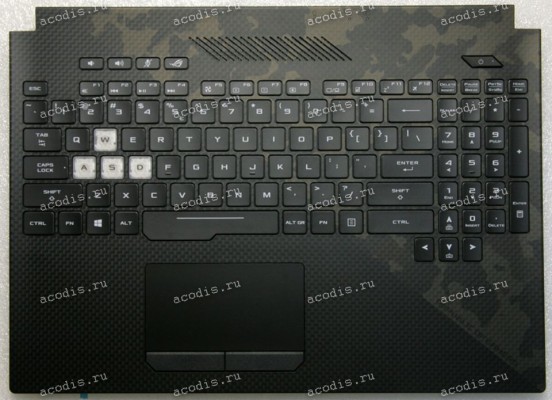 Keyboard Asus GL504GW-1A чёрный матовый, нерусифицированный (90NR01C1-R31UI0, 0KNR0-6614UI00, 13N1-56A0261, 13NR00L1AP0171)