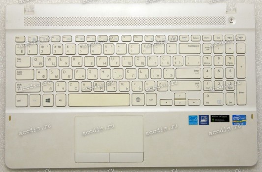 Keyboard Samsung NP270E5E-X06RU + topcase (p/n: BA75-04585C) (//RUO) русифицированная UNIT-HOUSING_TOP;LAMPARD-15,PC/ABS,WHITE