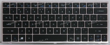 Keyboard Gigabyte U2142 русифицированная чёрная матовая на серебристой подложке (YH-AZ12ED34, YH-AZ12ED01, 2Z703-US142-Y11S)