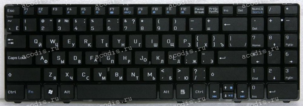 Keyboard MSI CR640, CX640, CX640D, CR643, A6400, A6405 чёрная матовая русифицированная (V128862AS2, 0KN0-XV1RU01)