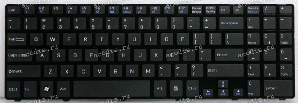 Keyboard MSI CX640, CR640 чёрная матовая нерусифицированная (NK81MT09-00, 0KN0-XV1US08)