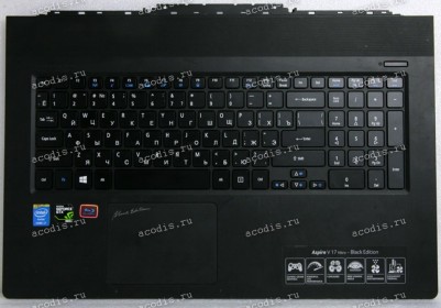 Keyboard Acer Aspire VN7-791G чёрная матовая русифицированная, с подсветкой (JTE46002G0H0005, NSK-R61BW)+Topcase