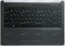 Keyboard HP 240 G8, HP 245 G8 (M23367-251, 6070B1751305, 6037B0155522, L89035-251, HPM16L93SU39302, HPM16L9, 2H1719-052330F, SB550A-73H1) русифицированная чёрная матовая в тёмно-серебристом топкейсе SPS-TOPCOVER W/KB JTB ISK STD TP RUSS