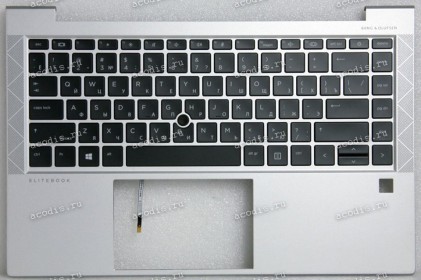 Keyboard HP EliteBook 745 G7, 745 G8, 840 G7, 840 G8, 845 G7, 845 G8 (M15209-251, M44364-251, 6070B1707701, 6037B0162022, 6070B1707704, L87608-251, SG-A2150-XAA, SG-A2140-XAA, 6037B0161922, L87609-251, HPM19F83SU6930, 6037B0163922) чёрная матовая в серебр