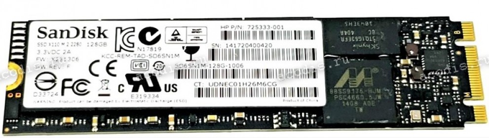 NGFF M.2 2280 SSD B&M key SanDisk SD7SN3Q-128G-1102 128Gb (03B03-00034100) SSD 128GB X300s M.2 2280 X2170002 Б/У