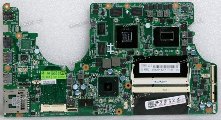 MB Gigabyte U24, U2442 (GA-U2442F REV:1.0) (5MU2442F43R-43-10A) Intel i7-3537U SR0XG, nVidia GT650M N13P-GT-A2