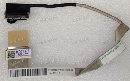 LCD LVDS cable Casper Nirvana TW9, GigaByte Q1585, DNS 0124002, 126580, 127476, 0129303, CT50A, LG R580, Ordi Enduro 6089B  (FOX DD0TW9L0003A, DD0TW9LC000, 2ZR09-01918-Q00S) DA0QL4MB8E0 REV:E - 2ZR09-01909-Q00S - GT330M