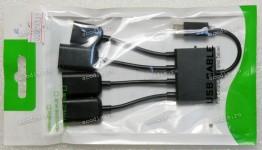 Кабель Micro USB 3.1 Type С male (штекер, папа) (USB-CM micro) 24 pin Charger HUB -> 3 шт * USB type A female (гнездо, мама) + 1 шт * Micro USB female (гнездо, мама) и переключатель I / II