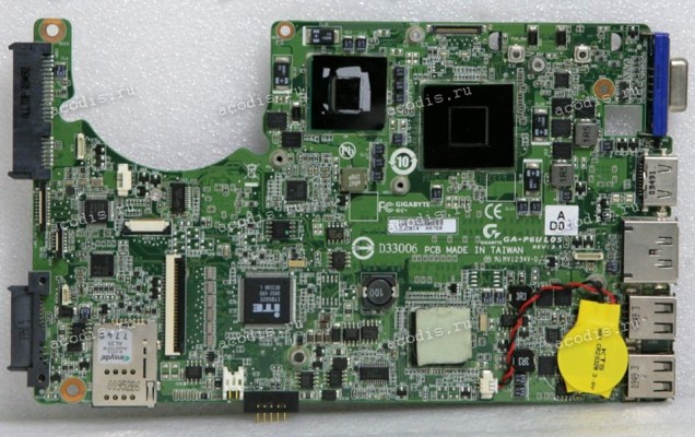 MB Gigabyte M1405 (GA-P6UL05 REV: 2.1, 2ZR09-02407-G10S) Intel Celeron T3500 SLGYV, Intel 82GS45 SLB92