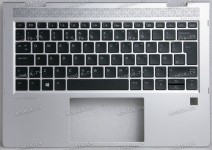 Keyboard HP EliteBook x360 830 G5, 830 G6 (L56442-031, 6070B0153103, L40527-031, 6070B1522901, 6070B1522902, SN9180BL SG-98000-XAA, 6037B0153122, V181726AK1, 6037B01152903, L40528-031) НЕсифицированная чёрная матовая в серебристом топкейсе с подсветкой