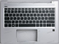 Keyboard HP ProBook 430 G6, 430 G7 (L44548-251, 2B-ABT16Q1100, 4BX8ITATP00, BHTAC3AF7F500X, BYS20210410, DD2151, HB2161, SP5CD121S026)+Topcase чёрная матовая в серебристом топкейсе русифицированная БЕЗ подсветки