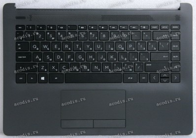 Keyboard HP 240 G7 (L44060-251, 6070B1306305, L15600-251, L23239-251, 6037B0145722, SB550A-73H0, 2H1719-05330D) русифицированная чёрная матовая в тёмном топкейсе SPS-TOP COVER DAS W/TP W/KB JTB RUSS