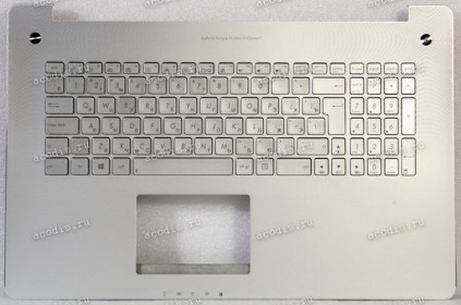 Keyboard Asus N750J серебристая, металл, русифицированная (13N0-PTA0211, 13NB0201AM0411 )+Topcase