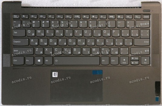 Keyboard Lenovo IdeaPad 5 14ITL05 черная матовая русифицированная (5CB1A13854, ET2UZ000100, AM2UZ000C10, 8S5CB0Y88703, PR4SB-RU, SN20W85368, SG-A1910-XAA, 8SSN20W85368) +Topcase Upper C81YM AL_BLK FP BLKB_RUS NEW original