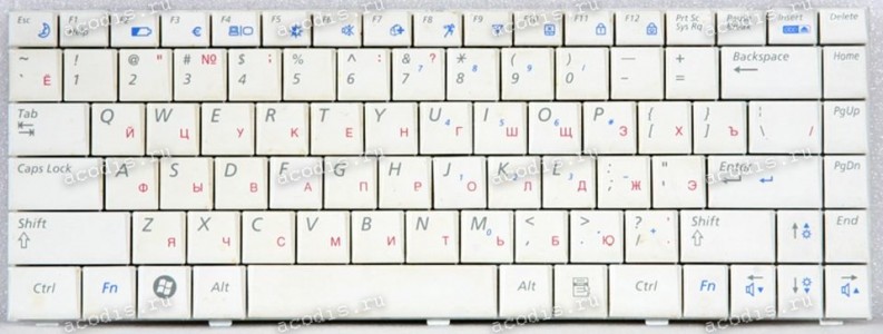 Keyboard Samsung NP-Q320-JS02RU (p/n: BA59-02488C) (White/Matte/RUO) белая матовая русифицированная