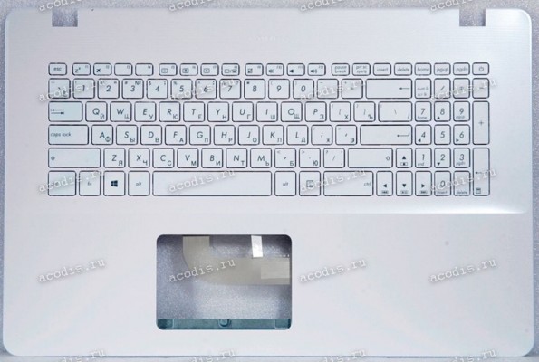 Keyboard Asus X705UV-3G матовая белая, русифицированная  (90NB0EW3-R32RU0, 13N1-2FA0C11)+Topcase