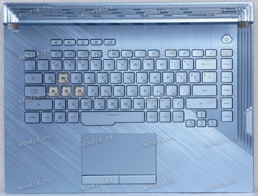 Keyboard Asus G512LWS-1F серебристо-голубая, русифицированная (90NR0342-R32RU0, 6051и1400801)+Topcase