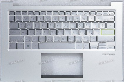 Keyboard Asus X321JA-8W серебристая русифицированная (90NB0Q53-R31RU0, 13N1-AYA0411)+Topcase