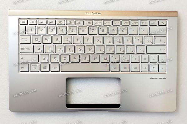 Keyboard Asus UX333FA-3S серебристая русифицированная (90NB0JV4-R31RU0, 13N1-6AA0P02, 13NB0JV0P14012, NSK-WU0LN(WU0BU-A02, NSK-WU1BU 0R, 9Z.NFTBU.10R, 0KNB0-1629RU00, 0KN1-6A2RU13 R1.0, SF-2196, 6K+NFT0M.00A)+Topcase