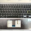 Keyboard Asus X421FL-8G чёрная матовая на сером, нерусифицированная (90NB0PZ4-R30UI0, 39XKSTAJN60, OKNB0-260GUI00)+Topcase