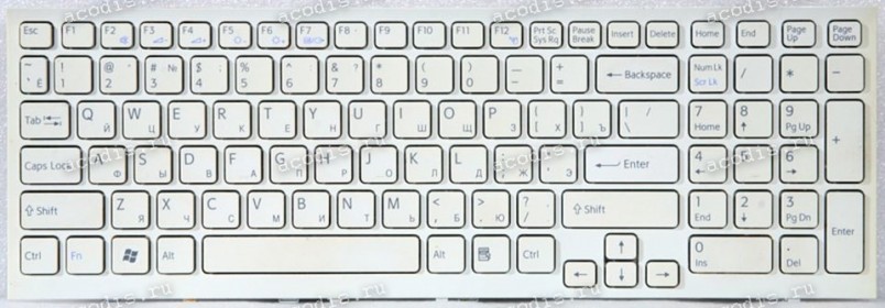 Keyboard Sony VPC-EE3M1R светло-серая, русифицированная (AENE7700010, V11664B, 08K00200)+Topcase