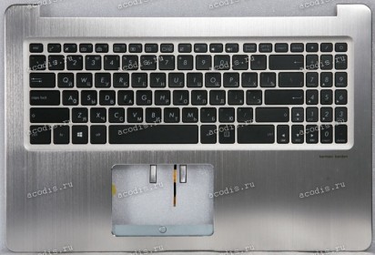 Keyboard Asus X580GD-1A серебристый металлик, русифицированная (90NB0HX1-R31RU1, 13N1-29A0311)+Topcase