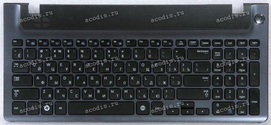 Keyboard Samsung NP350V5C-S1E, NP355V5C-S0CRU черная матовая русифицированная (BA59-03270C, PK130RU1A02, AP0RS00081)+Topcase