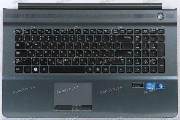 Keyboard Samsung NP-RC710-S03RU, RC720-S02RU чёрная в тёмно-сером (BA75-02837C, CNBA5902921C, BA59-02921C) +Topcase