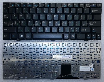 Keyboard Asus eeePC 1000, 1000H, 1000HE, 1000HA, 1000HD (Black/Matte/RUO) чёрная матовая