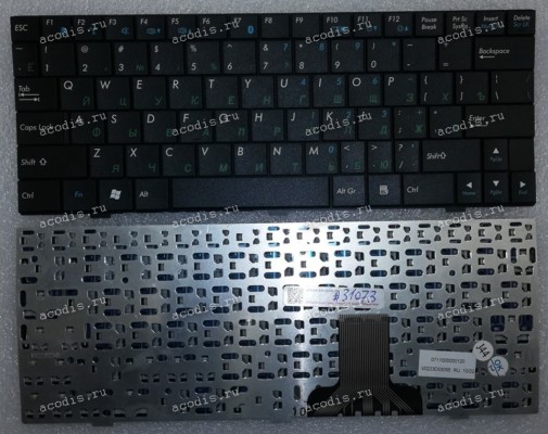 Keyboard Asus eeePC 1000, 1000H, 1000HE, 1000HA, 1000HD (Black/Matte/RUO) чёрная матовая