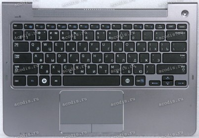 Keyboard Samsung NP535U3C чёрная на сером, русифицированная (BA75-04055M, CNBA5903381A, BA59-03381A)+ Topcase