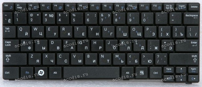 Keyboard Samsung NP-N100, N102, N145, N148, N150, N151, NB30 (p/n: BA59-02686C) (Black/Matte/RUO) чёрная