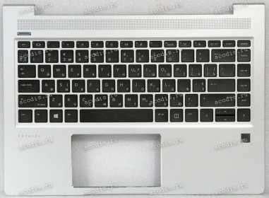 Keyboard HP EliteBook 440 G6, 440 G7, ProBook 440 G6, 440 G7, 445 G6, 445 G7 без подсветки, чёрная на серебристом, украинский (L44589-251, L65225-251, L24818-251, AEX8J800110180L8J, HPM18C23SU-920, L38139-251, 4BX8JTATP10, BYS20200630, DD2011, HB19A1, SP5