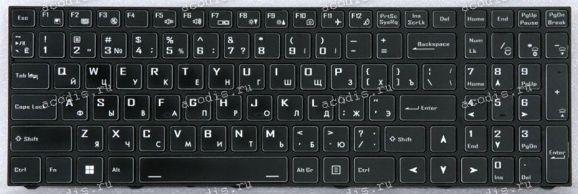 Keyboard Clevo PB50, PB70, Machenike L17 I512500h, T58, S15-i512450H, S16-I712700H, MachCreator MC-Y15i51135g7, GigaByte G5, GD, KC 15.6" (6-23-RPC50-010-102-018H9LHA03, 18H9-NEW-RF-X1, CVM18H93SU94309, CVM18H93SU9430B, 6-80-N1510-28A-1DM, 6-80-N1510-280-