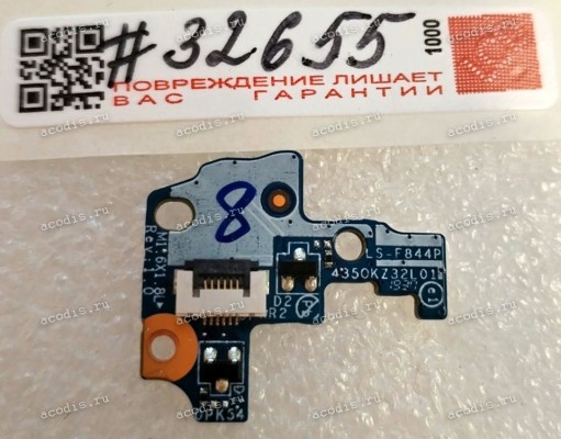 Power Button board HP Pavilion 15-CX0056,  (p/n: 4350KZ32L01   LS-F874P/ F844P)