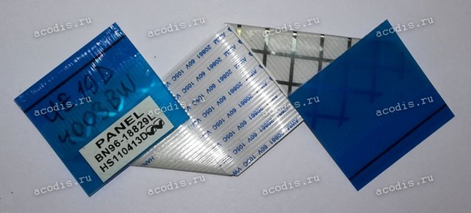 LCD LVDS FFC шлейф мониторный 30 pin прямой, шаг 1.0 mm, длина 130 mm Samsung SyncMaster UE18D4003BW (p/n BN96-18829L), без замков